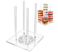 Soporte giratorio para donuts de varios niveles con base giratoria | Acrílico para Fiestas de Cumpleaños, Boda, Recepción, Shower, Vacaciones de Navidad, Logro, Graduación