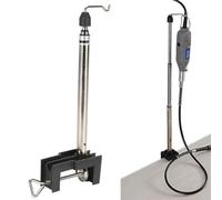 Soporte giratorio para herramientas con giro de 360 grados, soporte de abrazadera de banco ajustable para amoladora giratoria, soporte de eje de acero resistente, 25-55 cm de altura, plateado