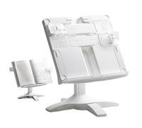 Soporte giratorio para laptop, soporte giratorio para libros de escritorio para leer cómodamente, función multiángulo con clips seguros para páginas, soporte para libros de texto para estudio, oficina