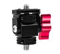 Soporte giratorio para monitores con pasador de localización de zapata fría, agujero de 1/4 pulgadas para cámara, luz intermitente, accesorios de fotografía