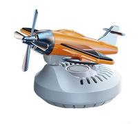 Soporte giratorio para perfume de coche con forma de avión con aroma a extracto de plantas, proporcionando un ambiente fresco y agradable para conductores y pasajeros (fondo blanco naranja)