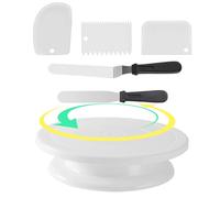 Soporte giratorio para tartas | Bandeja giratoria suave y silenciosa con raspador ancho para hielo, blanqueamiento | para casa, , reunión de magdalenas