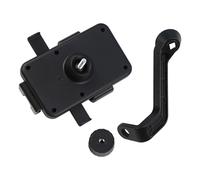 Soporte giratorio para teléfono de motocicleta con bloqueo de un segundo, tecnología de absorción de impactos, estructura triangular, negro + rojo (espejo retrovisor)