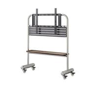 Soporte giratorio para TV con bandeja de almacenamiento y ruedas bloqueables, carrito ajustable para dormitorio y oficina