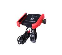 Soporte GPS RNCYN para bicicleta y motocicleta - Resistente al agua - Cargador rápido integrado - Manual de instrucciones con clip - Rojo