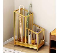 Soporte grande de metal para paraguas, estante de almacenamiento de entrada con bandeja de agua extraíble, elegante cubo de hierro para organización de pasillo y puerta