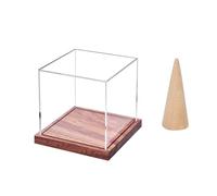 Soporte grande para anillos de campeonato, acrílico transparente, base de madera, estante de almacenamiento para exhibición de la colección de anillos de béisbol