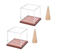 Soporte grande para anillos de campeonato, acrílico transparente, base de madera, estante de almacenamiento para exhibición de la colección de anillos de béisbol