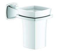 Soporte Grohe Grandera, con vaso de cerámica para enjuague bucal, 40909000, Color: cromado