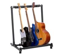 Soporte Guitarra de suelo para 3 instrumentos | Rack plegable universal para guitarra eléctrica, acústica o bajo | Estructura metálica resistente con protección de espuma y montaje sin herramientas