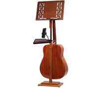 Soporte Guitarra Suelo Atril De Madera Para Partituras Violín Ukelele Piano, Altura Ajustable Portátil De Pie Estante De Almacenamiento Para IPad, Regalos Para Principiantes De Guitarristas, Estilo Vi