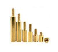 Soporte Hexagonal de latón for placa base macho y hembra, montaje de cobre M2 .5 M3 M4, perno roscado for estante de placa, columna PCB, tornillo de junta(6mm(30Pcs),M3 (Thread 6mm))