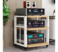 Soporte Hi-Fi, Muebles Hi-Fi, Soporte multimedia AV pesado, Carro de almacenamiento móvil, Estante Hi-Fi, Estantes ajustables, Gabinete de audio estéreo para sala de estar, sala de juegos, estudio d