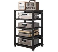 Soporte HiFi AV sobre ruedas, centro de entretenimiento de 25 niveles, altura ajustable, estante de equipo de video resistente, torre robusta para cine en casa, diseño duradero y versátil