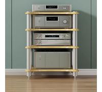 Soporte HiFi o para cine en casa para CD/DVD y amplificador, tablero de fibra de alta calidad y base de acero inoxidable a prueba de golpes, perfecto para oficina en casa y sistema operativo