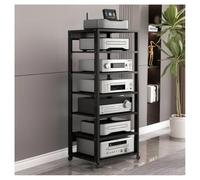 Soporte HiFi para Sala De Estar Estudio De Grabación, Mueble HiFi Rodante Gabinete De Componentes De Audio Estante Esquinero, 7 Capas Mueble HiFi para Aula Cine En Casa, para Salón Dormitorio(Negro)