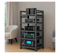 Soporte HiFi Racks de 5 Niveles for Equipos Multimedia y estéreo en el hogar, Rack de 100 cm for componentes de Audio, Ideal for DVD, amplificadores, Tocadiscos, decodificador, Impresora.(Negro)