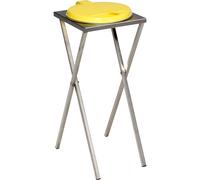 Soporte higiénico de acero inoxidable para bolsas de basura VAR, para 120 l de capacidad, apertura manual de la tapa