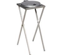 Soporte higiénico de acero inoxidable para bolsas de basura VAR, para 120 l de capacidad, apertura manual de la tapa
