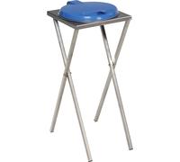 Soporte higiénico de acero inoxidable para bolsas de basura VAR, para 120 l de capacidad, apertura manual de la tapa