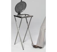 Soporte higiénico de acero inoxidable para bolsas de basura VAR, para 120 l de capacidad, con pedal