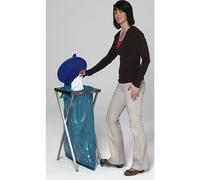 Soporte higiénico de acero inoxidable para bolsas de basura VAR, para 120 l de capacidad, con pedal