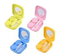 Soporte Higiénico Portátil para Lentes de Contacto, 4 Piezas, estuche de viaje para lentes de contacto, accesorios, Con Espejo, Pinzas, Quita Lentillas Y Botella De Solución, Adecuado para Uso Diario