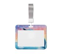 Soporte horizontal para tarjetas con estampado de delfines en amor, adecuado para profesores, estudiantes, médicos, personal de oficina