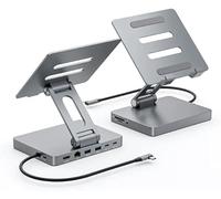 Soporte Hub USB C para iPad Pro, adaptador 10 en 1 para iPad Pro M4 M2 M1 iPad Air Docking Station 4K 60Hz HDMI, PD, lector de tarjetas SD/TF, USB 3.0, audio de 3.5 mm, RJ45 Ethernet, accesorios para