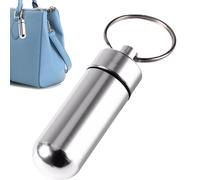 Soporte impermeable para píldoras - Mini organizador de metal - Llavero portátil | Pastillero con junta de fugas, caja de medicamentos de viaje para camping, almacenamiento de monedero, uso exterior y