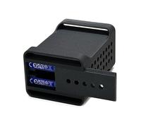 Soporte impreso en 3D para Samsung T9 SSD, funda de almacenamiento segura negra mate con cubierta deslizante, rejillas de ventilación de refrigeración y ranura para cable tipo C para unidad de estado