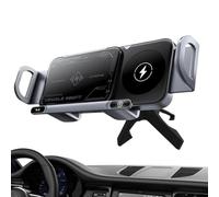 Soporte Inalámbrico Para Cargador De Automóvil Para Teléfono: Base Plegable De Doble Bobina De 15 W, Brazo Giratorio De 360°, Abrazadera Universal, Gancho De Ventilación, Almohadilla De Gel Autoadhesi