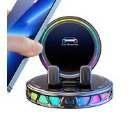 Soporte inalámbrico para cargador de coche - 15 W de carga rápida con pinza y | Soporte de cargador de teléfono giratorio de 360 ° para automóvil, para salpicadero de automóviles interiores