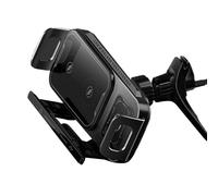 Soporte inalámbrico para cargador de coche, carga rápida de 15 W, soporte plegable ajustable para teléfono, abrazadera eléctrica, clip de ventilación para camión, SUV, RV, smartphone, negro, 1 pieza