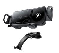 Soporte inalámbrico para cargador de coche, soporte para teléfono móvil, 15 W, doble bobina, dispositivo de carga plegable inalámbrico para rejilla de ventilación de salpicadero, consola central