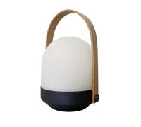 Soporte inalámbrico y solar de bambú natural LED blanco cálido regulable AURA H27cm