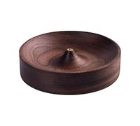 Soporte Incienso - 7,5×1,5 Cm Quemador Varillas | Porta Varilla Aromática | Bandeja Redønda Madera Ébano Tallada Mano | Recoge Ceniza Antifugas Diseño | Decoración Hogar
