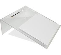 Soporte inclinado para mejorar la postura durante la escritura, de material acrílico transparente, antideslizante, extra ancho, 20 grados de inclinación y con soporte para el bolígrafo