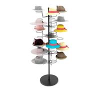 Soporte independiente para sombreros, torre de almacenamiento ajustable para gorras de béisbol, sombreros de copa, 7 niveles, soporte de exhibición de metal para minoristas o hogar