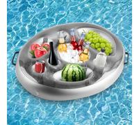 Soporte inflable flotante para bebidas, barra de spa de 70 x 50 cm, bandeja lateral de bañera de hidromasaje, 8 agujeros, posavasos flotantes de gran capacidad para piscina, fiesta, playa, jacuzzi