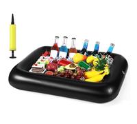Soporte Inflable para Bebidas Bandeja Inflable,Posavasos Piscina Portabebidas inflables para Piscina,Hinchable para Bebidas Flotante Bar Verano Piscina Fiesta (Negro)