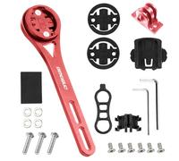 Soporte integrado para ordenador de bicicleta de aleación de aluminio, soporte para bicicleta Out Front compatible con Cateye, Garmin, Bryton, GoPro, soporte de bicicleta para cámaras de acción y luz