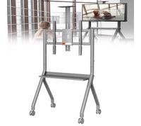 Soporte interactivo para pizarra blanca con ruedas bloqueables, soporte de TV rodante para oficina moderna o aula