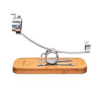 Soporte Jamonero Basculante con Cabezal Giratorio 3 Claveles, Base de Madera de Bambú y Herrajes de Metal