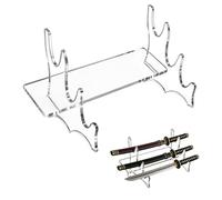 Soporte Katana de Acrílico, Transparente Soporte para Katanas con Capacidad para 3 Hojas, Soporte de Sobremesa Para Espadas Láser, soporte de Sable Luz Decorativo para Samurai Sable de Luz(1 Piezas)