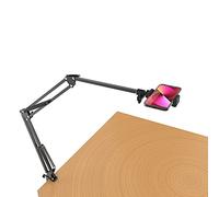 Soporte largo para trípode superior para iPhone Webcam Luz de Anillo, Cuello de Cisne Brazo del Teléfono de Escritorio para la Grabación de Vídeo Sobre la Cabeza de Filmación en Vivo, Webcam Trípode