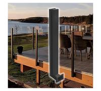 Soporte lateral de acero inoxidable 304 de primera calidad for barandilla de vidrio templado exterior - Soporte de poste de balaustre de metal negro(Middle Post,140cm)