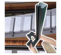 Soporte lateral de acero inoxidable 304 negro for barandilla de vidrio templado - Abrazaderas for postes de esquina, intermedios y extremos(Sapphire,150cm)