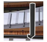 Soporte lateral de acero inoxidable 304 premium for barandilla de vidrio templado - Abrazadera de vidrio negra for balcón y escalera(Middle Post,80cm)