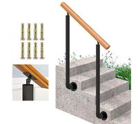 Soporte lateral de madera ajustable para interiores y exteriores, postes de hierro forjado con soportes de ángulo de 0° a 270° y kit de tornillos, seguridad y estilo para decoración del hogar